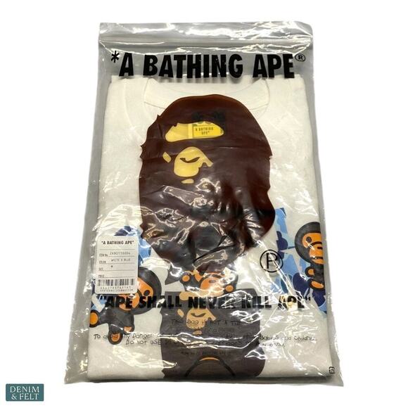 BAPE ABC Camo College Milo Tee White × Blue Men’s Size Medium NWT/NEW!! - Picture 14 of 16